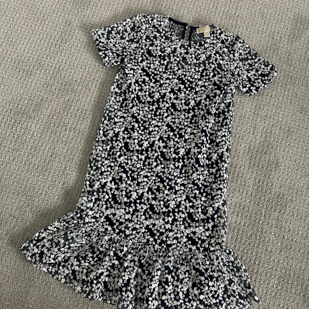 Michael Kors Navy and White Floral Kids Dress